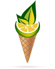 ice cream with citrus fruits