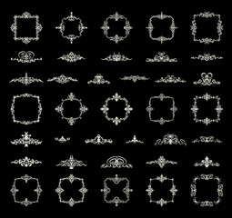 Retro rosette and victorian ornament for decoration text