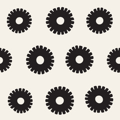 Vector seamless sunburst shapes freehand pattern. Abstract background with round brush strokes. Hand drawn texture