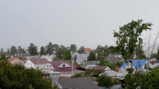 Rain is coming to town. Timelapse