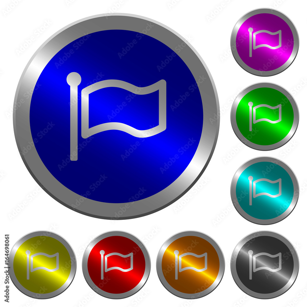 Poster flag luminous coin-like round color buttons