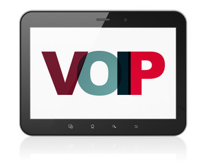 Web design concept: Tablet Computer with VOIP on  display