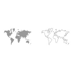 World map  set  icon .