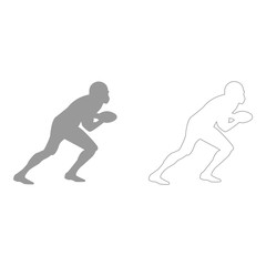 Fototapeta premium American football player set icon .