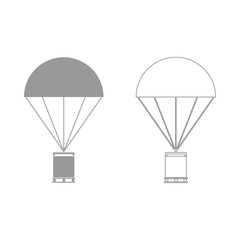 Parachute with cargo  set  icon .