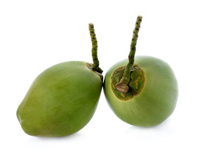 young coconut isolated on white background