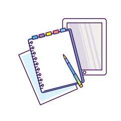 Top view of workplace with documents.