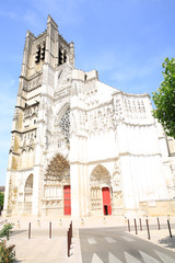 The medieval Cathedral of Auxerre in Burgundy, France