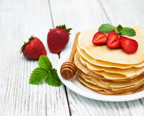 Plate with pancakes