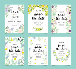 Fototapeta premium Wedding invitation Card template Set