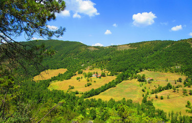 Fototapeta na wymiar Landscape from the footpath of Mount Tobbio