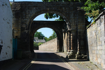 old historic town gate in Hexham