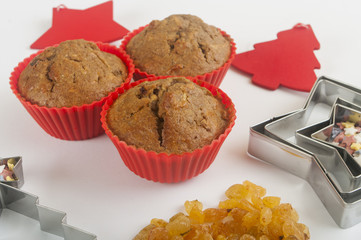 Christmas muffins with decor