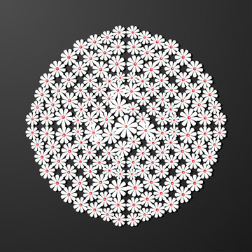 laser cut paper diamond flower vintage pattern vector