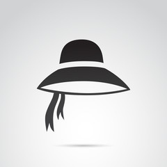 Retro, lady hat. Vector art.