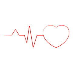 Heartbeat Line Heart Cardio Ekg Isolated On A Background. Realistic Vector Illustration. Healthcare