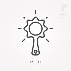 Line icon rattle