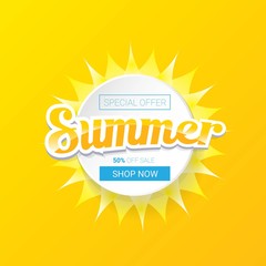 vector special offer summer label design template
