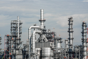 Industrial zone,The equipment of oil refining,Close-up of industrial pipelines of an oil-refinery...