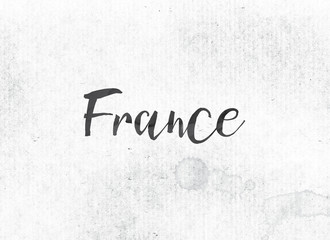 France Concept Painted Ink Word and Theme