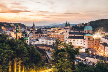 Fototapeta na wymiar Panoramic view of beautiful Salzburg in Austria