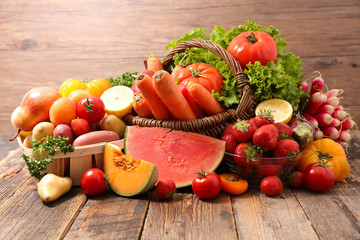 Fototapeta na wymiar assorted fruits and vegetables