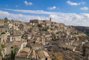 Fototapeta na wymiar Matera (Basilicata) - The historic center of the wonderful stone city of southern Italy, a tourist attraction for the famous 