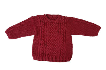Children warm sweater, isolated on white