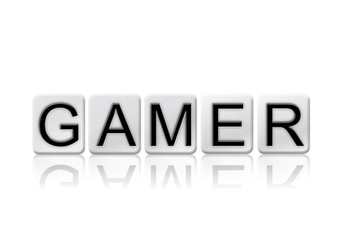 Gamer Concept Tiled Word Isolated on White