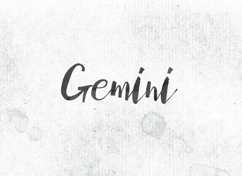 Gemini Concept Painted Ink Word and Theme