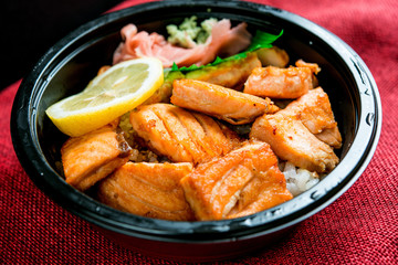 japanese food Salmon Chirashi Rice Bowl