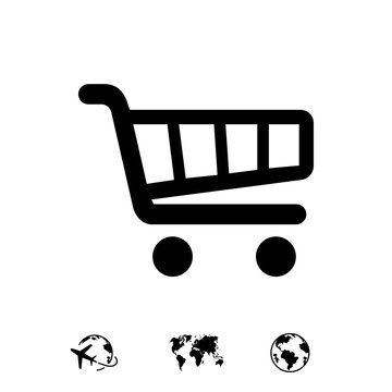 shopping cart icon stock vector illustration flat design