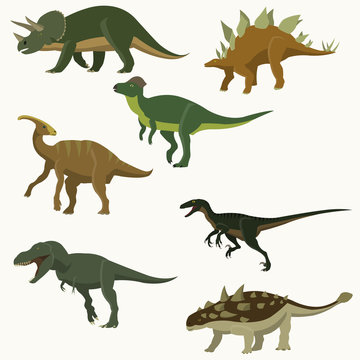 Set of dinosaurs.