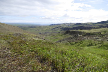 Naklejka premium hveragerdi valley of hot waters in iceland