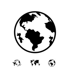 Earth icon stock vector illustration flat design