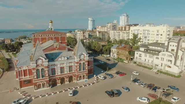 Aerial view of Samara city historical center and Volga river, Russia. Samara is one of the cities of Russia