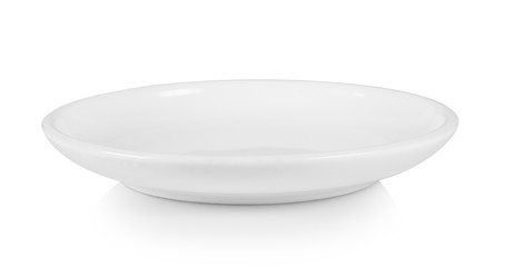 white plate on white background