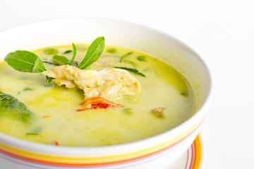 Thai cuisine,Green curry chicken in coconut milk