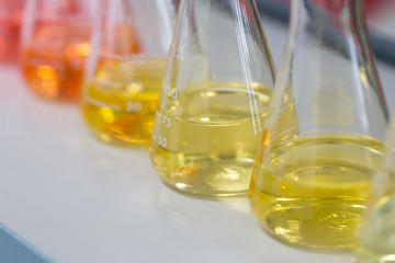 Titration technique in the laboratory.	