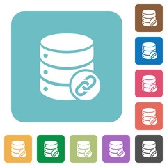 Database attachment rounded square flat icons