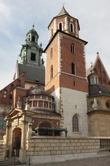 Fototapeta na wymiar view at Kings' Castle Wawel in Krakow