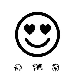 smile with hearts of love icon stock vector illustration flat design