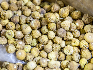 Dried figs for sale on a market