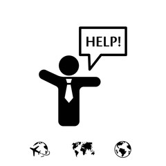 man with his hands asks for help