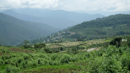 Fototapeta na wymiar Landscape pictures of Bhutan Thimpu