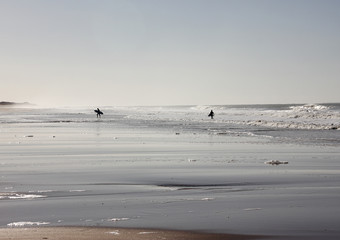 Surfeurs et vagues