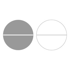 Medical pill grey set icon .