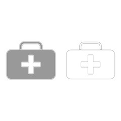 Obraz premium Medical case grey set icon .