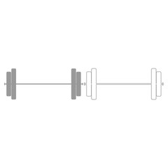 Barbell  grey set  icon .