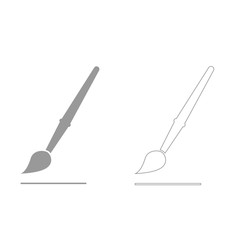 Art paint brush  grey set  icon .